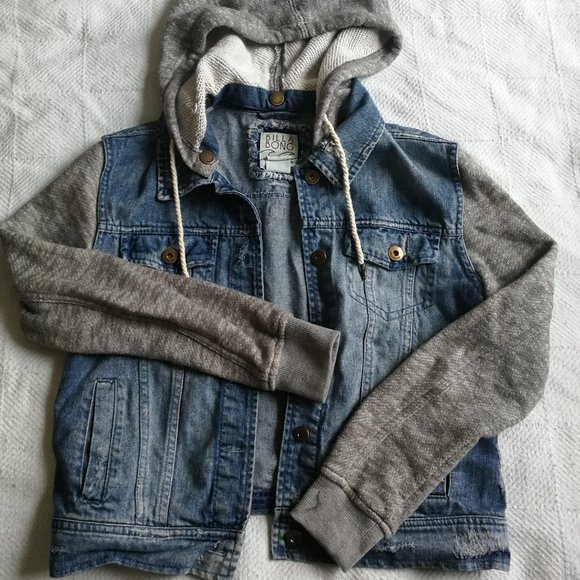 Billabong Distress Hoodie and Jeans Vest - Picture 1 of 3
